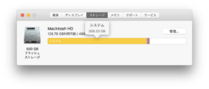 iMacのストレージ利用状況